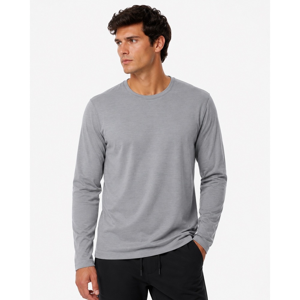 Ten Thousand Men's Interval Long Sleeve T-Shirt Formal Grey Medium NWT $68 ORG